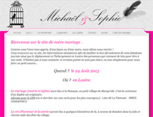 Site internet pour un Mariage